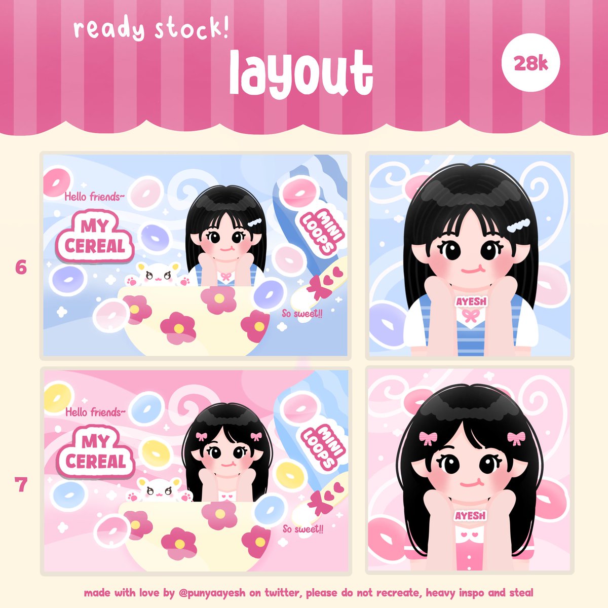 punyaayesh's tweet photo. bantu retweet? terima kasih 🫶🏻

hayyii gucyy~ 😋 me membawa 7 layout chibi bisa yang dijemput melalui dm/wa yapp

free retext
avail resize/bundling qr deco, wallpaper, wm dan sticker

aku open by request jugaa, met jajankk iaa ⭐👀  

#bealanja https://t.co/rcefQAdV2w