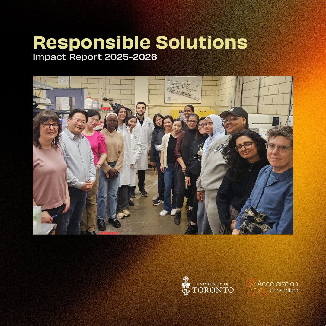 acceleration_c's tweet photo. Responsible solutions help define the AC's research excellence. Learn how the AC puts responsible discovery into action in our latest impact report: https://t.co/Is8hOhL6Hl #UofT #cdnpse https://t.co/3xfEOmMatd