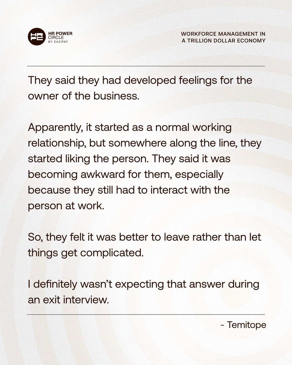 myeazipayhq's tweet photo. We asked HRs about the funniest and most unexpected reasons employees have given for leaving their jobs.

From following a colleague out to relocating for church responsibilities and even leaving because of a promotion issue, some resignation stories really catch us off guard. https://t.co/NMyyxhcoiE