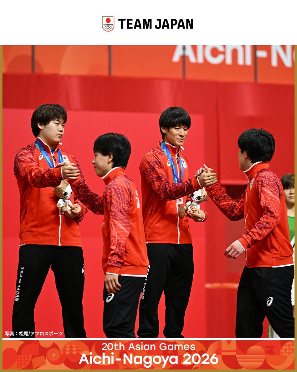 TeamJapan's tweet photo. ◤ 📸TEAM JAPAN Shots #愛知名古屋2026 ◢

🏓卓球
【男子ダブルス】
2位 張本智和・篠塚大登 ペア 🥈
3位 松島輝空・戸上隼輔 ペア 🥉

【女子シングルス】
3位 張本美和 選手 🥉
3位 早田ひな 選手 🥉

【女子ダブルス】
2位 張本美和・早田ひな ペア 🥈

団体���と合わせて、卓球 #TEAMJAPAN は計7個のメダルを獲得しました✨

@jtta_official

#ともに一歩踏み出す勇気を

愛知・名古屋アジア大会はTBS ▶︎ @TBS_TV_S1