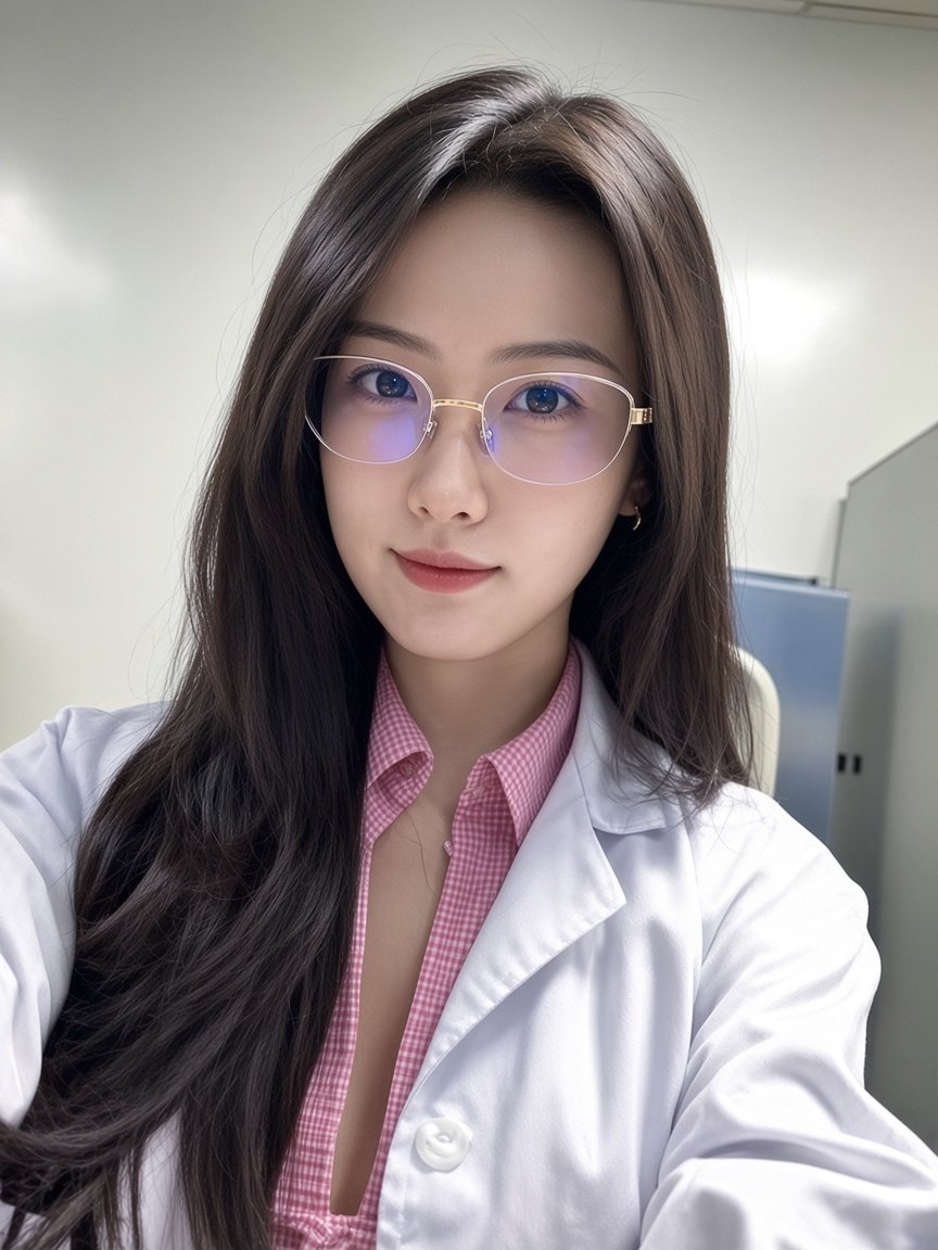 Arielmoonee's tweet photo. 周一加班，感觉同事都昏昏沉沉的。那解开扣子给他们提提神吧，深V配合白大褂，是不是显得神圣又欲望… 

有没有想来挂我的号的，私信给医院地址哈哈… https://t.co/T9zzz0fAVV