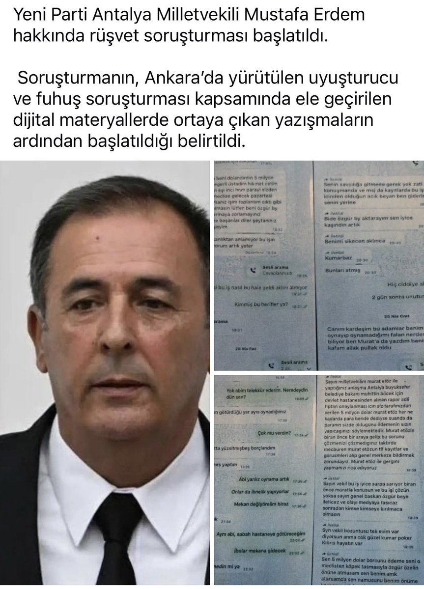 2234Yasar's tweet photo. YeP’i Mustafa Erdem’e verilen 5 milyon doların yazışmaları ortaya çıktı.
Raporu sahte verilerle hazırlatabileceğini söylüyor
Hani nerede bülent tezcan 
Hani nerede Sözcü
Nerede Cumhuriyet
Nerede Özgür Özel
Nerede rüşvetin teslim edildiği Erdem’in açıklaması
Nerede istifa .?? https://t.co/yeHpymRmlh