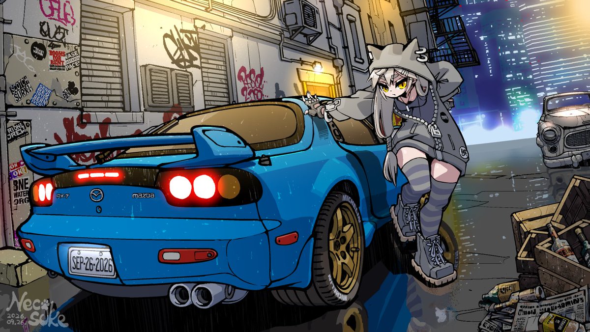 KireRedOS's tweet photo. RT @Atelier66604645: 1991 Mazda RX-7 FD3S
#illustration #cartoon https://t.co/ZLxZMd729M