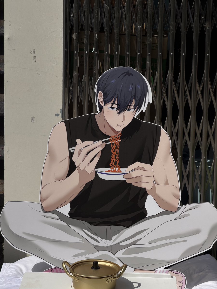 katsuki1895's tweet photo. 진짜 라면먹는 판넬 ㅋㅋㅋㅋㅋ ㅋㅋㅋ 감다살임 ㅠ_ㅠ https://t.co/lBG26Zniig