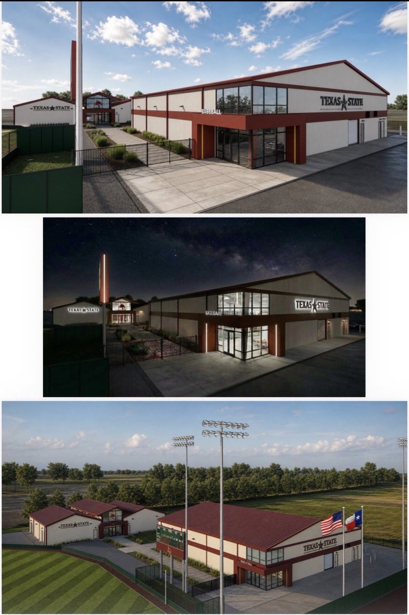 trouty16's tweet photo. The future is Now!!! Saturday we had our official groundbreaking for @TxStateBaseball new indoor facility. Three huge cages and three lane pitching lab plus a big plyo wall/warm up area. 11,000 square foot facility to develop our players at the highest level! Let’s go! https://t.co/nemU9mHZCh