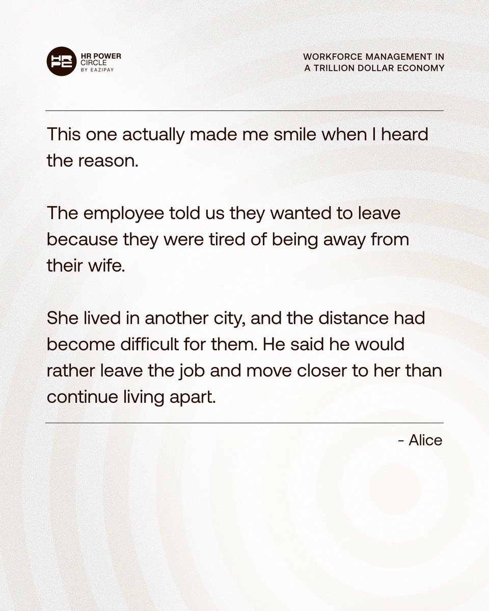 myeazipayhq's tweet photo. We asked HRs about the funniest and most unexpected reasons employees have given for leaving their jobs.

From following a colleague out to relocating for church responsibilities and even leaving because of a promotion issue, some resignation stories really catch us off guard. https://t.co/NMyyxhcoiE