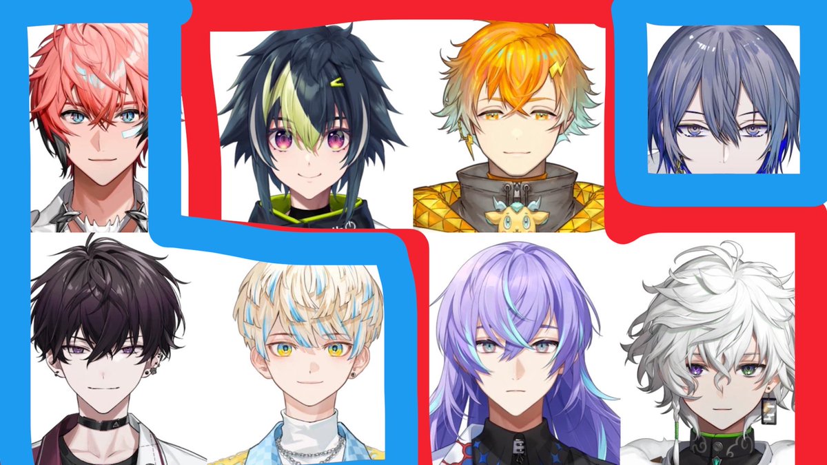 Hisui4s1's tweet photo. @910o0O 親に聞いてみたらこうでした！
最初水色枠に🐺→🥷だったんですが、🐝と髪色被るから違うって言ってこうなりましたねー
色素が濃い人薄い人で分けたそうです！
あとなんかなぜか🤝と🐙が関西弁離す人だと思ってたらしい https://t.co/8uSeP1R1Jr