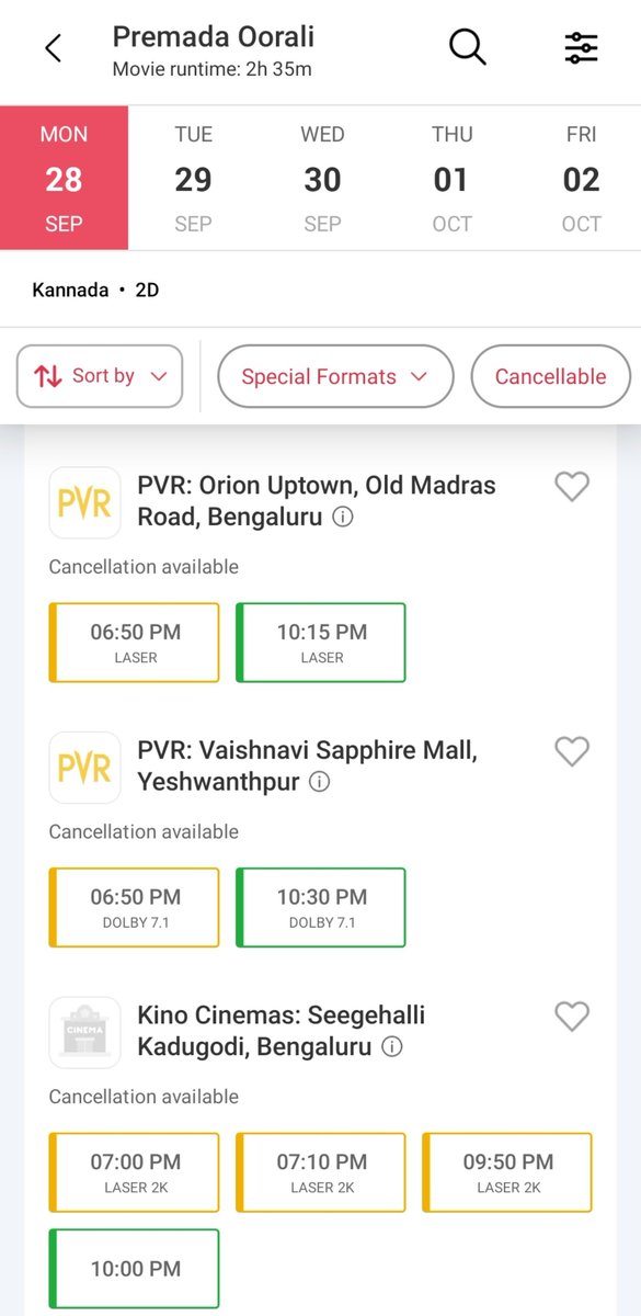Sampath__Tweet's tweet photo. If Monday shows r filling up fast,it means the movie is getting a great response.Don't trust -ve tweets check their accounts frst to spot fake narratives.These are the same ppl who watched #Paraside and will be watching #Jailer2 in its original language on Day1.
#PremadaOorali https://t.co/TCIvHOVvGk