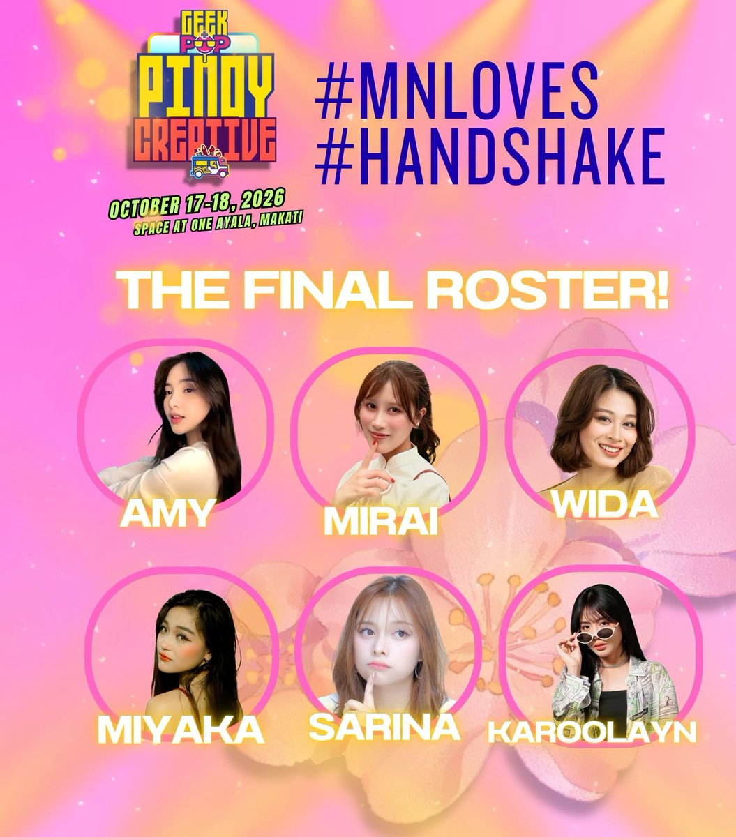 48RequestHour's tweet photo. MNL48 members to hold a final Handshake Event on October 18th and 19th!

https://t.co/YSBdTQX7yY

Participating Members:
Rhed
Renee
Alyssa
Andi
Chelle
Ira
Riri
Rachel
Rhea
Jaydee
Max
Amy
Mirai
Wida
Miyaka
Sarina
Line https://t.co/wnJ1qGeDIW