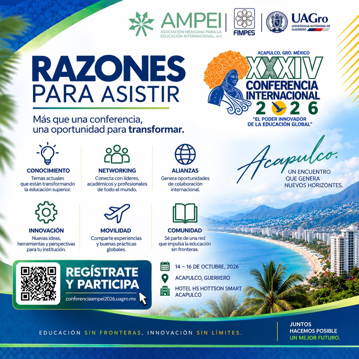 AMPEI1's tweet photo. 🌎 ¿Por qué asistir a la XXXVI Conferencia Internacional AMPEI 2026?

Porque la educación internacional no solo se construye desde las aulas, sino también desde las conversaciones, las ideas y las alianzas que somos capaces de generar. https://t.co/F1VkeRSMA9