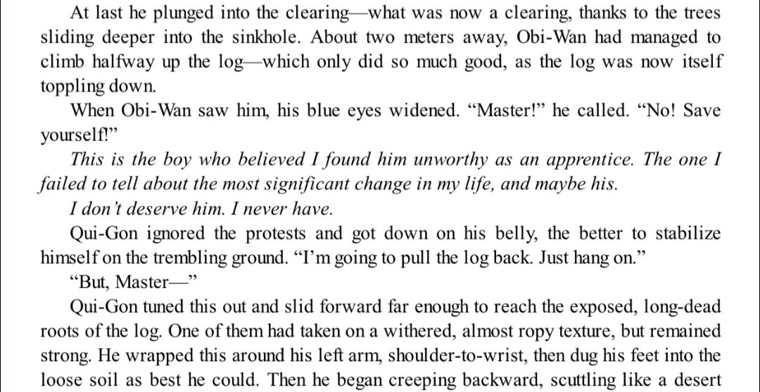 varlfhanred's tweet photo. Imo qui-gon is a lot more like obi-wan. At least his internal thoughts is. Qui-gon doesn't express them too much, so people often think he's nonchalant and uncaring. But if you read the book (be it JA or canon), he actually beat himself a lot lol https://t.co/oATJCcgXjX