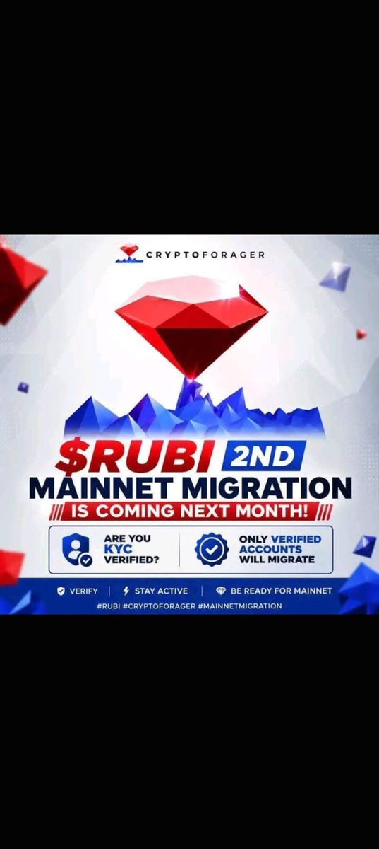 dksmacademy786's tweet photo. RUBI NETWORK UPDATE 🚨
Rubi Network ki 2nd migration 30 September se start ho rahi hai! 🚀
Starting mein migration limited quantity mein hogi. Agar system smoothly chalta raha to limits gradually increase ki jayengi.
Stay ready &amp; follow official updates. 💎
#RUBI #RubiNetwork https://t.co/VsR1If39gO