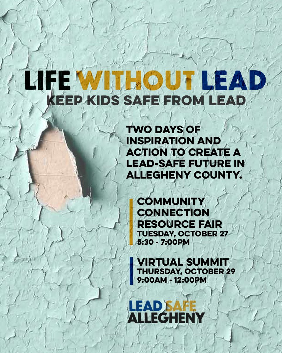 CleanH2OPA's tweet photo. We're excited to join our @GTLOpgh partners for this year's Life Without Lead Summit which focuses on keeping kids safe from #lead! Hear from inspiring speakers, engage in thought-provoking discussions, &amp; discover innovative solutions to eliminate #lead from our lives. https://t.co/NvTzu7nIWa
