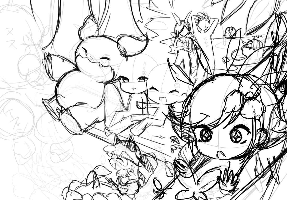 mgmgoi4's tweet photo. お絵描き作業配信おつたや❣

ラフ←　なう→
かなり華やかになってきたね～
明日も夕方以降作業配信します🎨👊 https://t.co/bvjK2p3Ujv
