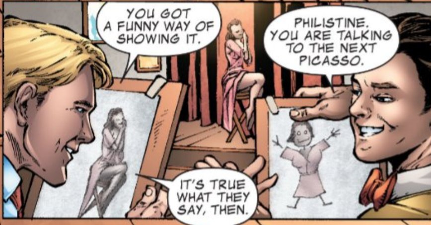 inkyspotz's tweet photo. IM CRYING HOW THE HELL DID BUCKY GET INTO ART SCHOOL HE SUCKS ASS. no more sexy artist who draws fantasy landscapes headcanon. bucky can barely draw a stick man https://t.co/CnFdB4ha8h