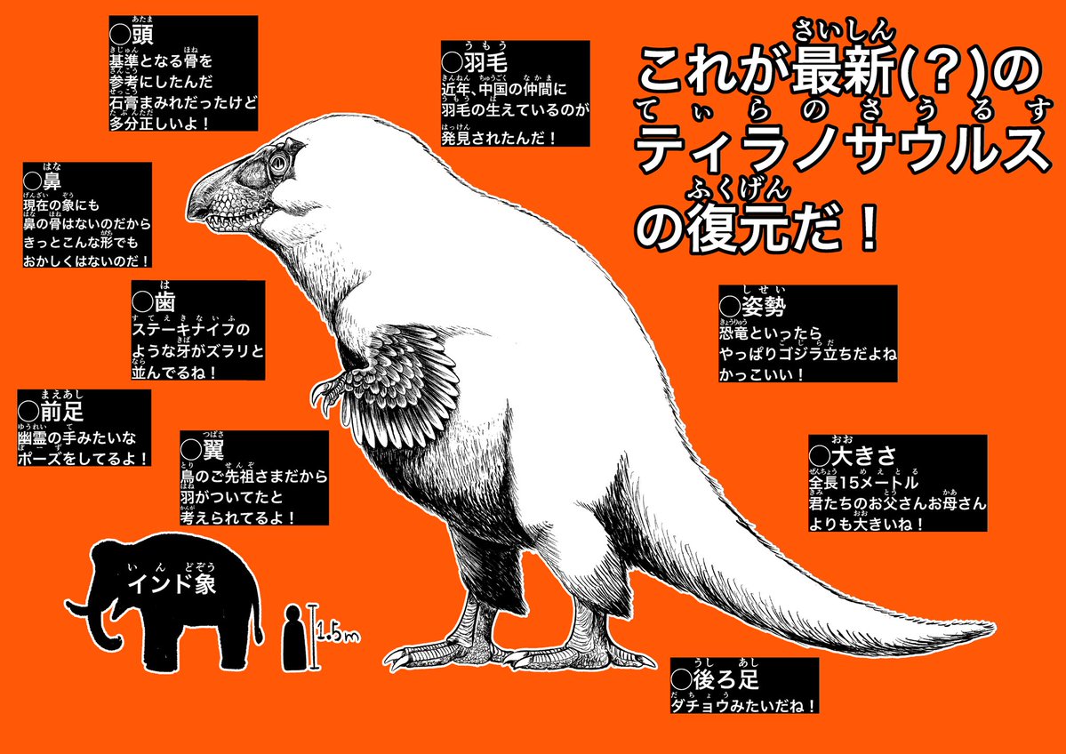yakummoyukaali's tweet photo. #Tyrannosaurus #ティラノサウルス #恐竜 
という訳で最近描いたティラノサウルス2作🦖 https://t.co/gf505zFlDI