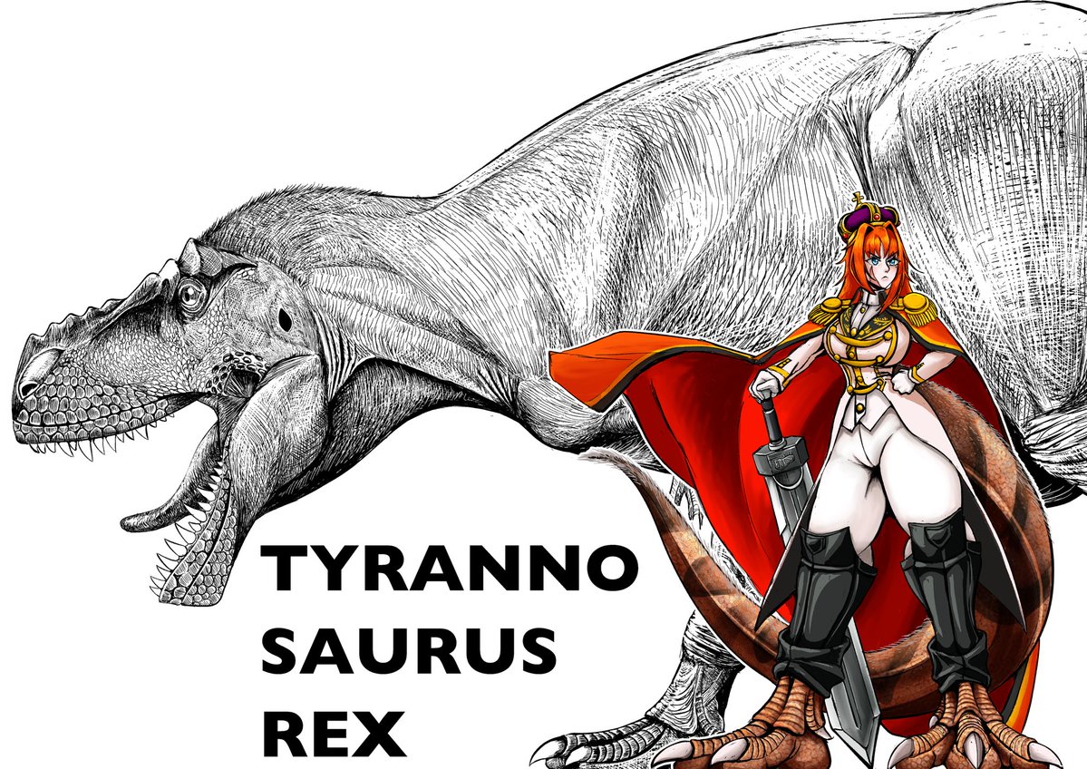 yakummoyukaali's tweet photo. #Tyrannosaurus #ティラノサウルス #恐竜 
という訳で最近描いたティラノサウルス2作🦖 https://t.co/gf505zFlDI
