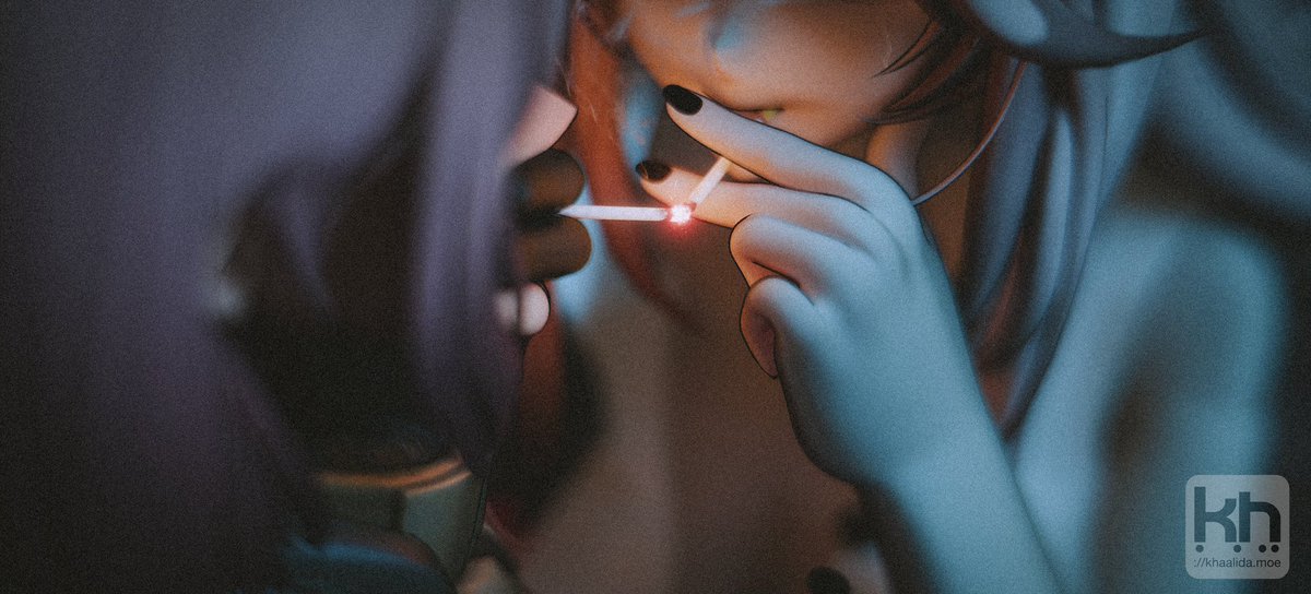 Khaalidamora's tweet photo. tbh I should make another cigarette kiss piece. Here's a repost of SKK x Persica tho :3 
#girlsfrontline #gfl https://t.co/JNzJ34ctCb