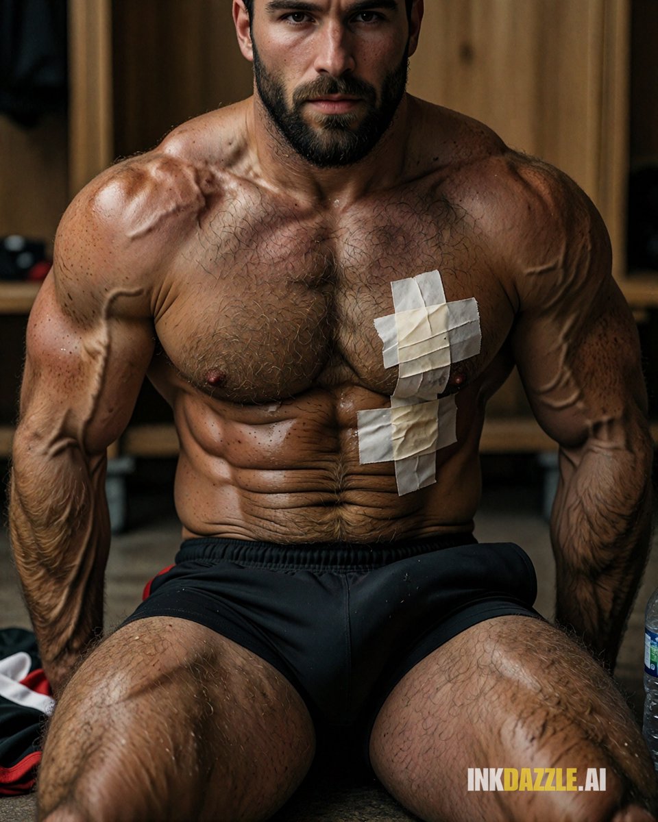 IKDazzle's tweet photo. What do *you* think he's hiding in the shadows? 🌒 Let it out > 🎬

🔥 More on InkDazzle → https://t.co/HUcOKOlEbA

#BodyConfidence #MuscularMen #GymLife #FantasyArt #GayKink #InkDazzleNSFW #BeardedMen #AIGenerated #Pride #MuscleCock #NSFWMen #BeardStyle https://t.co/irIIr1Qyty