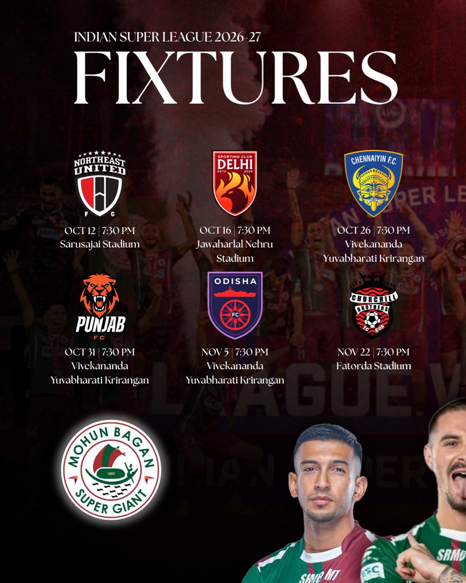 marinersofcob's tweet photo. Mariners, here’s our Phase 1 fixture list for ISL 13! 🗓️🔥 https://t.co/kO7RLrUgzS