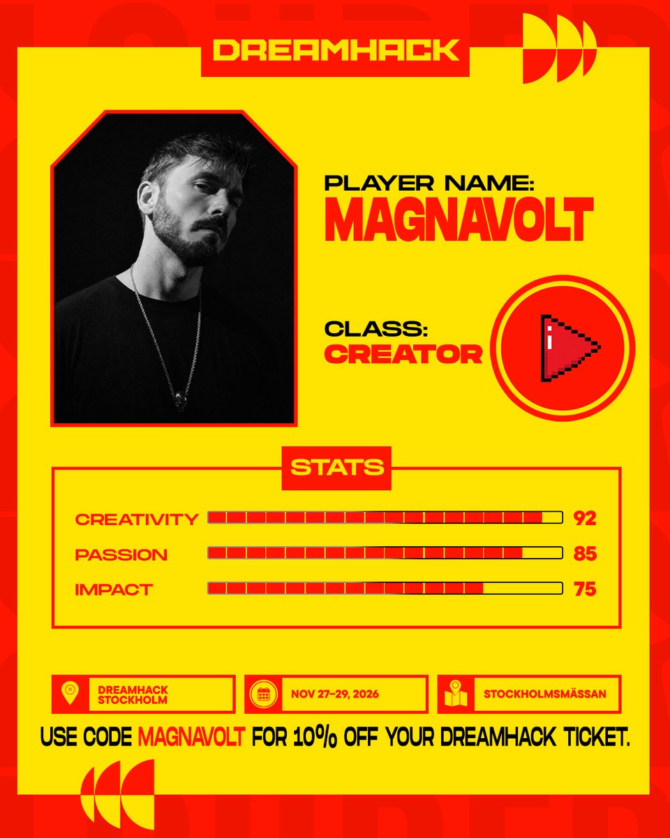 Magnavoltmusic's tweet photo. >> See you in November !!

Use code MAGNAVOLT for 10% off your DreamHack ticket.

@DreamHack @DreamHackSE https://t.co/PiM7EvZX9W