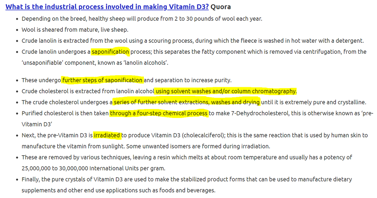 Whatever1297291's tweet photo. @Evabastian05 @Hettiewaynthrop @missunpopular24 Some logic there. If there is arsenic in rice it is the same thing as taking SYNTHETIC rat poison claiming it is same as the sun. Here´s how they put the sun into a pill - I think its a very telling coincidence that D3 is made from sheep. Good luck. https://t.co/g5cmHQFBWv