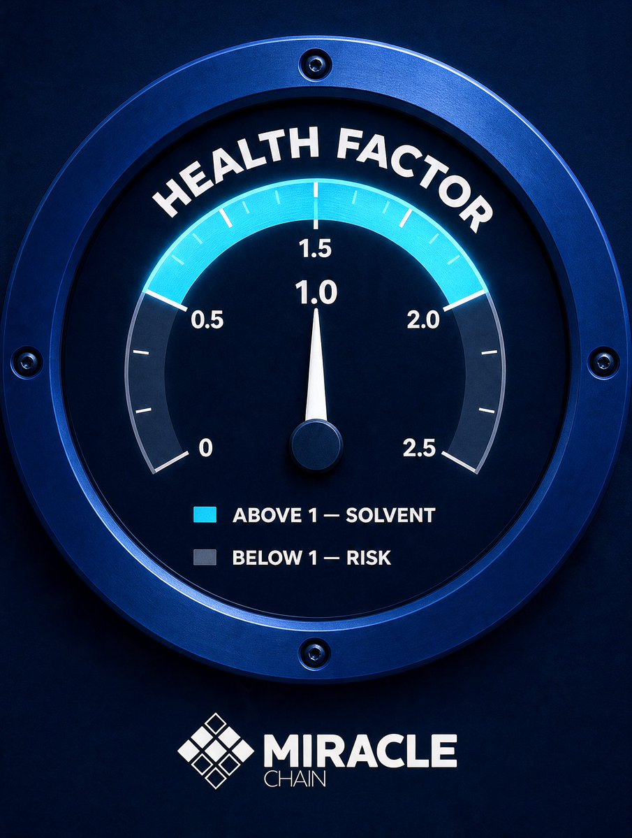 Miracle_Chain's tweet photo. Health Factor is your position's safety score.

Above 1 — solvent.
Below 1 — open to liquidation.

Watch it. Add collateral or repay if it drops.
Miracle Lending. Testnet. #MiracleChain #MiracleLending #DeFi https://t.co/TSHGHQv2tQ