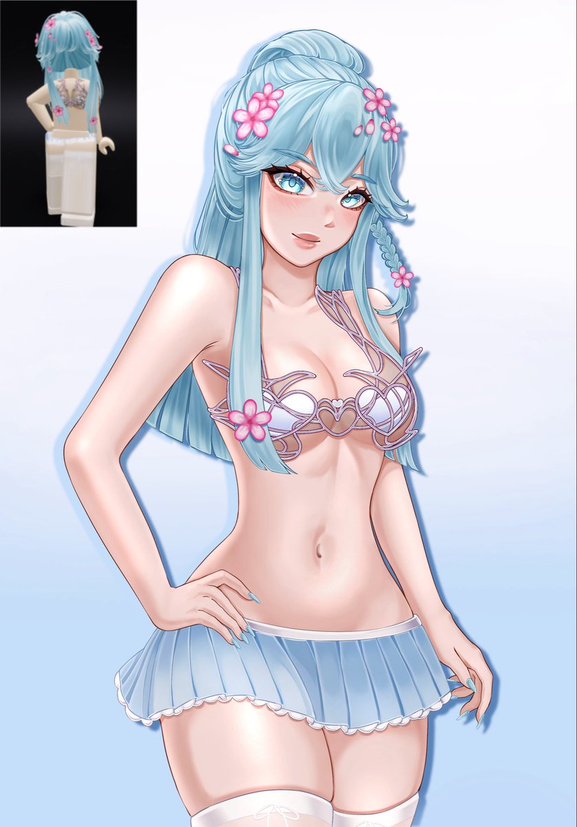 zyreenn_'s tweet photo. Thigh-up comm for lamiae 🌸🩵
#robloxartㅤ https://t.co/lok1mpvB0c