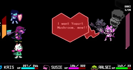 dailytobytrivia's tweet photo. The line from Pink that says "I want Yogurt Mushroom, mew!!" is a reference to an item from the Japanese Dating sim TokiMeki Memorial. https://t.co/8NVvzilkJM