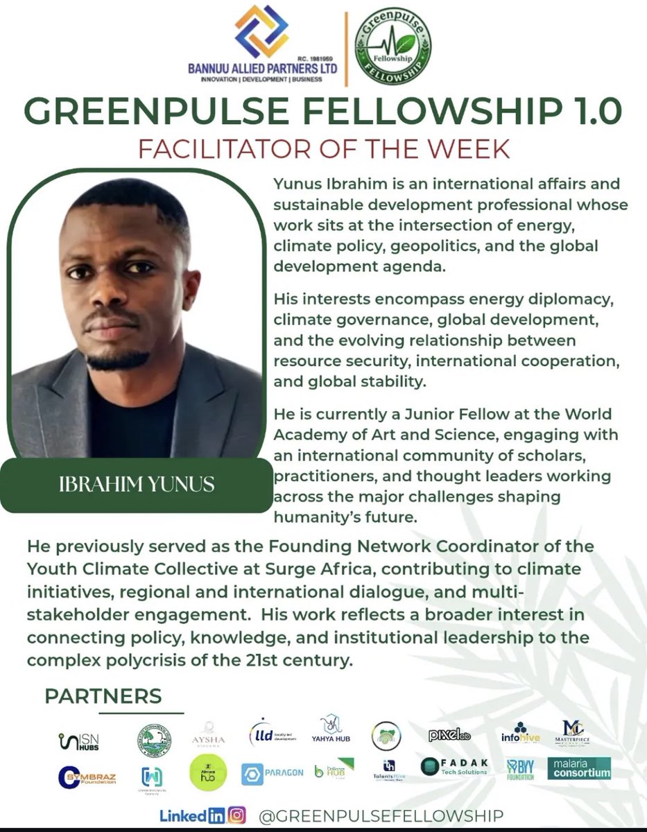 Bannuu_A_Partnr's tweet photo. Meet our First Week and Second Week Facilitators Ibrahim Yunus and Maryam I. Hamza as they guide our fellows through another engaging and insightful sessions.

Our fellows are ready to learn, participate, ask questions, and make the most of the sessions.

#greenpulsefellowship https://t.co/cCdHchzuLY
