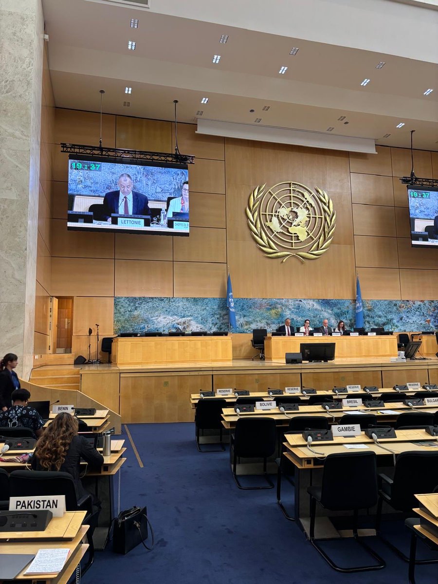 LatviaUN_Geneva's tweet photo. Today @UN_HRC adopted Latvia’s #UPR outcome.Thanks to all delegations and civil society for their constructive engagement and valuable contributions. 🇱🇻remains committed to implement recommendations and to further advance human rights, democracy and rule of law. #HRC63 https://t.co/EDRFvEOQw2