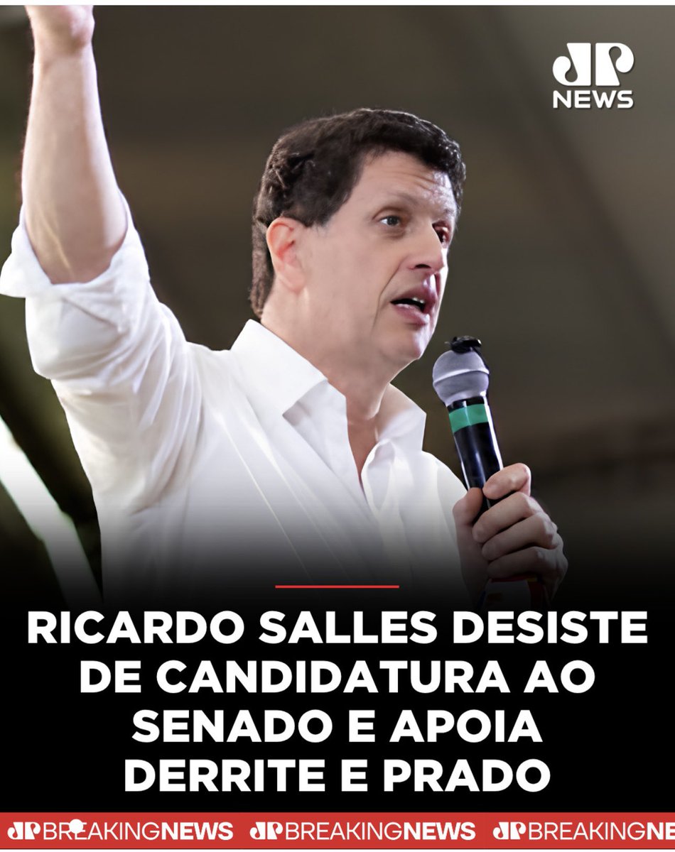 MARINESARALDI's tweet photo. Ricardo Salles desistiu de sua candidatura nesta segunda-feira
e anunciou apoio a Guilherme Derrite e André do Prado na disputa por duas vagas ao Senado por São Paulo.

Qual é a sua opinião? https://t.co/YAau2hSWlr
