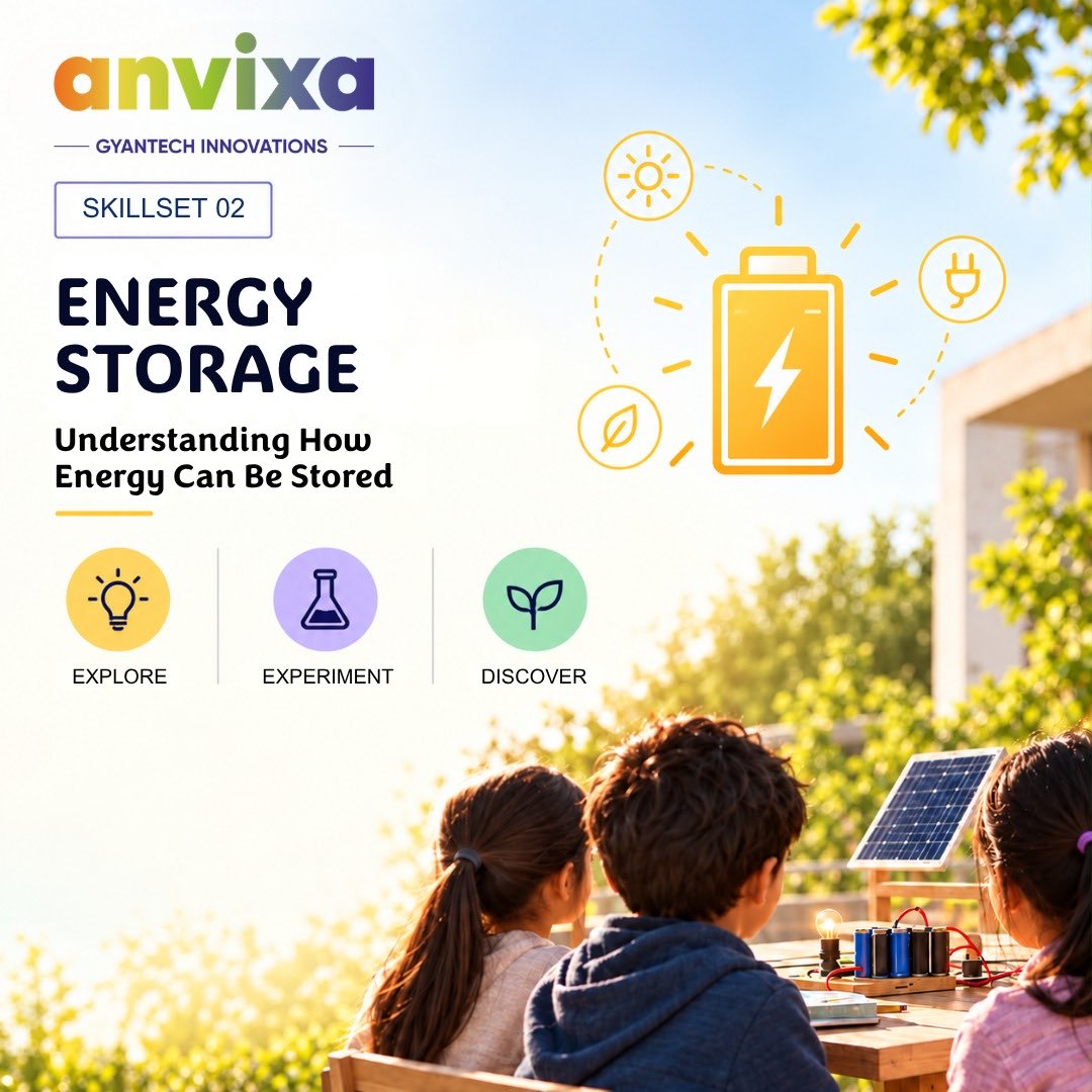 AnvixaGyantech's tweet photo. Skillset 02: Energy Storage🔋
What if students could explore tomorrow’s energy systems today?

Our program for Grades 6–12 brings energy storage to life through concepts, experimentation &amp; real-world applications.
Future skills should be experienced.
⚡ Stay tuned!

#anvixa #ai https://t.co/5hFlO42HQC