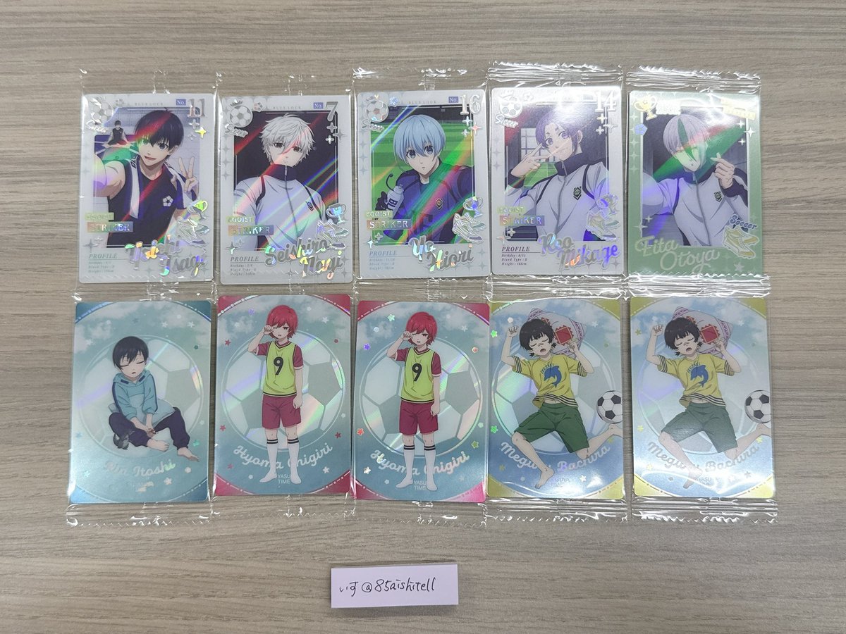 85aishitell's tweet photo. 【交換】 ブルーロック ウエハース

譲：潔世一 ☆凪 氷織 御影玲王 乙夜 ☆凛 千切 蜂楽 蟻生 清羅 閃堂 七星 雪宮
求：3枚目國神錬介

・10月2日昼仙台駅手渡し
・1枚目は2枚目含む交換※☆は無印2枚~含

お声がけお待ちしております🍀︎

 #椅子の取引 https://t.co/dvExrp8mTr