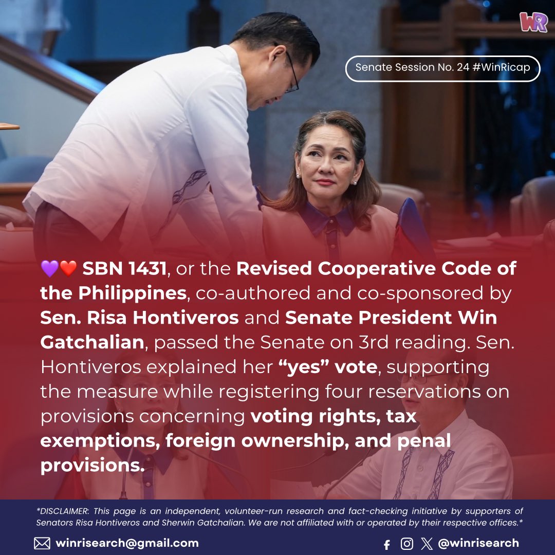 WinRisearch's tweet photo. Senate Session No. 24 #WinRicap
Sila N—
Find out what WinRi did at the plenary today. The Senate’s Mowm and Dawd kept the floor in check. 💜❤️
#WinRi #RisaNa2028 https://t.co/6kjGG2zlfF
