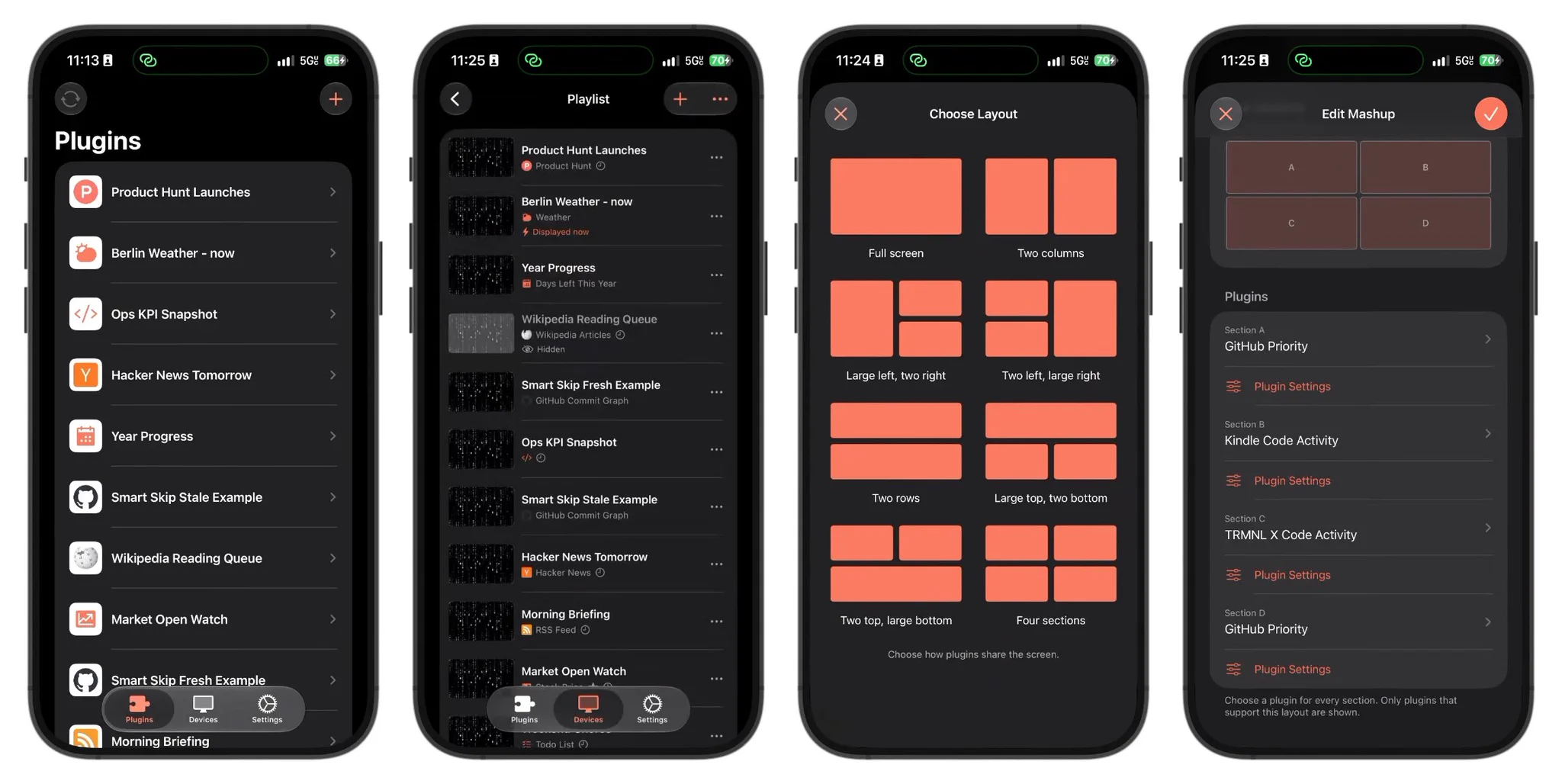 TRMNL iOS Companion app with full device and plugin management
