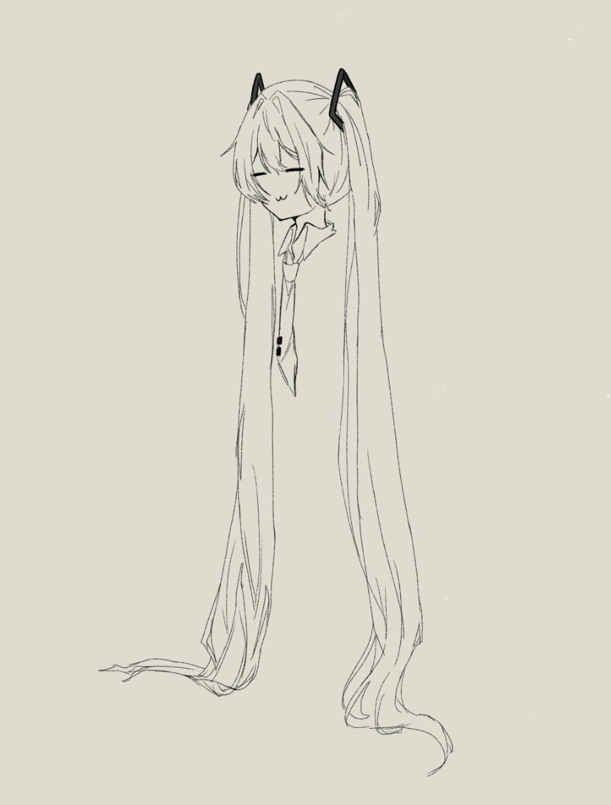 phoook83's tweet photo. 急に長髪描きたくなっちゃった
#初音ミク https://t.co/7OKj0MuZ5J
