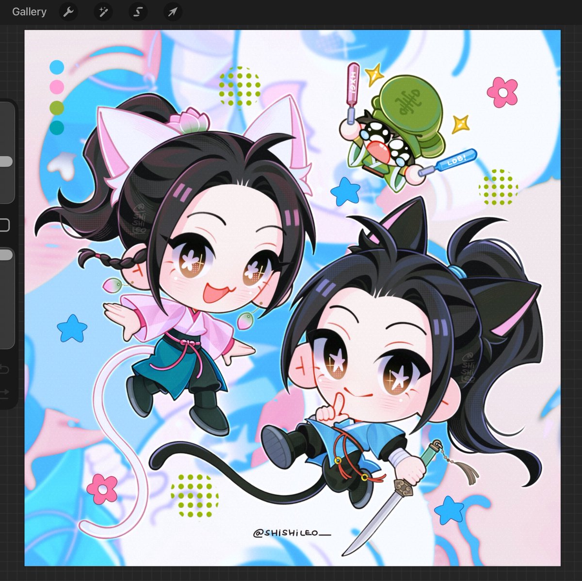 shishilex's tweet photo. two kitties (+ my baby boy xiangzi) 🐱🩷🩵💚 https://t.co/hpNTr9EvQK