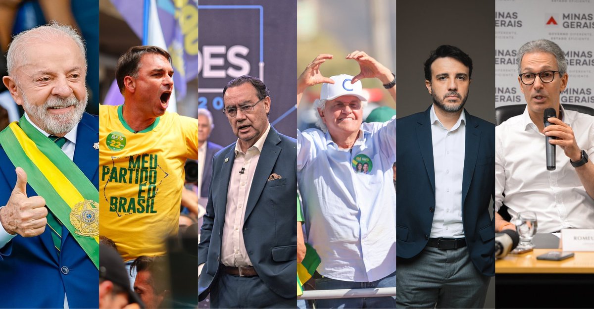 eixopolitico's tweet photo. 🇧🇷 ELEIÇÕES 2026 | 2º TURNO

Lula × Flávio Bolsonaro
🔴 Lula (PT): 42% (+1)
🟢 Flávio Bolsonaro (PL): 42% (=)

Lula × Caiado
🔴 Lula (PT): 43% (+2)
🔵 Ronaldo Caiado (PSD): 40% (+1)

Lula × Renan Santos
🔴 Lula (PT): 42% (+1)
🟡 Renan Santos (Missão): 39% (+1)

Lula × Augusto Cury
🔴 Lula (PT): 42% (+3)
🟠 Augusto Cury (Avante): 33% (−2)

Lula × Zema
🔴 Lula (PT): 46% (=)
🟠 Romeu Zema (Novo): 30% (−2)

📊 Quaest/TV Globo/O Globo
📅 24-27/setembro
2.004 entrevistados • ±2 p.p. • Presencial
Registro TSE: BR-06520/2026