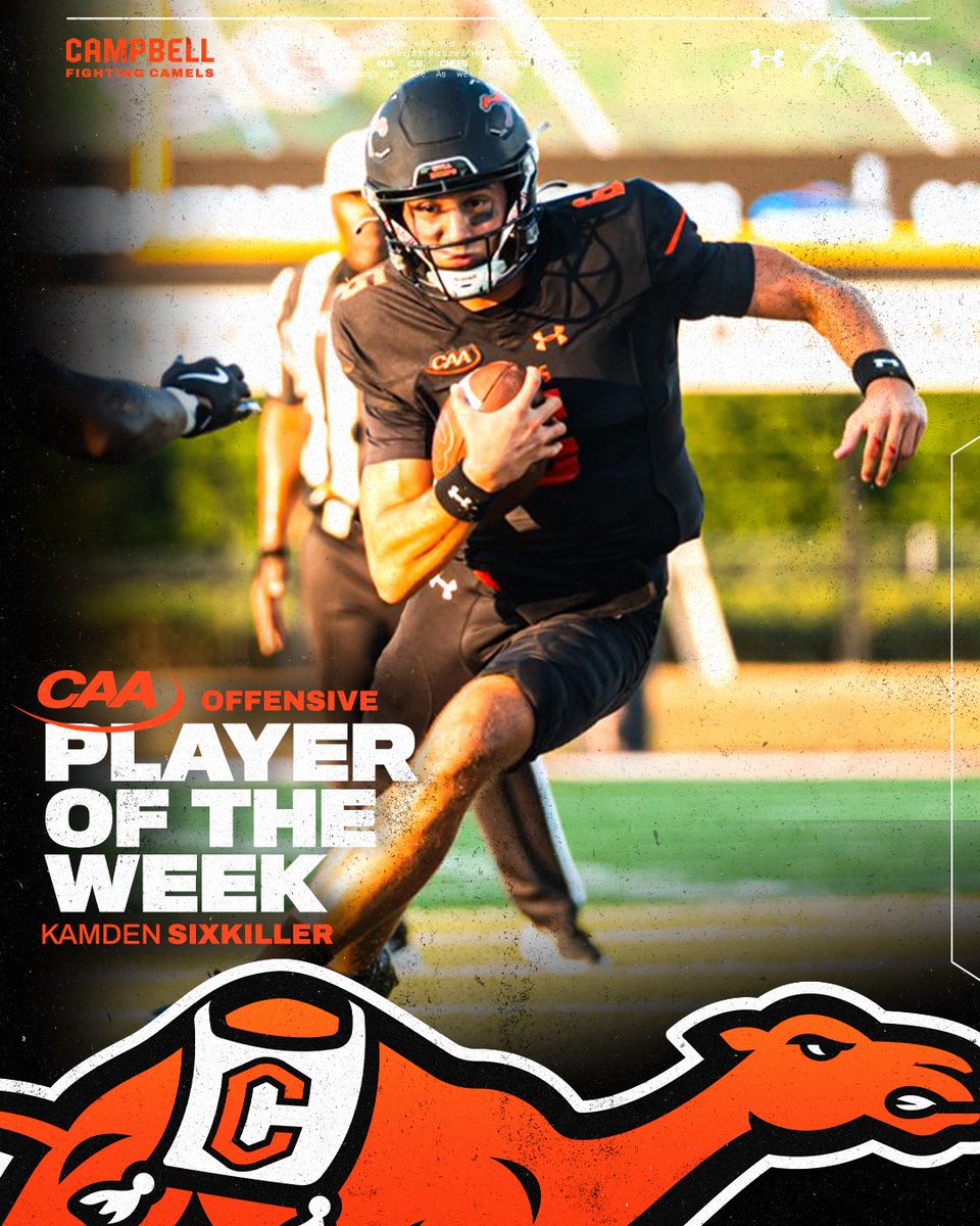 GoCamelsFB's tweet photo. 3️⃣ times in 5️⃣ weeks for 6️⃣

#FightAsONE | #RollHumps 🐪🏈 https://t.co/q3OdoFzW8B