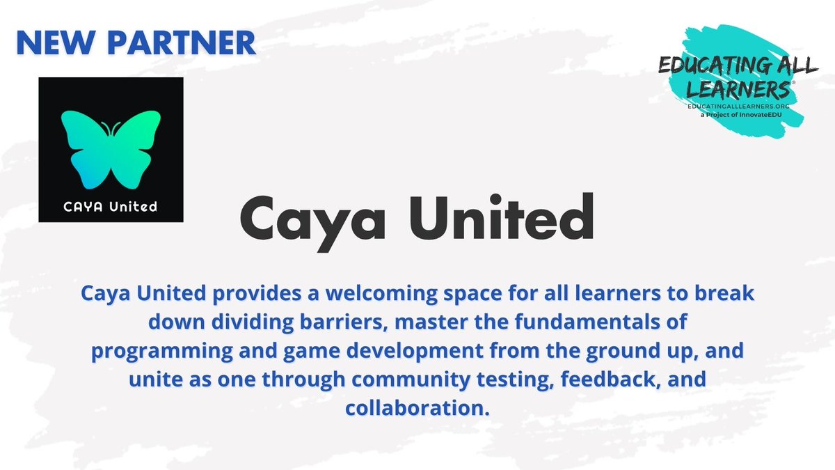 educateall_org's tweet photo. EALA is excited to announce our newest partner, CAYA United. Take a look at their work here https://t.co/JedH322uaA
#EducateAll #EALAPartner https://t.co/3zI4kM0uPB