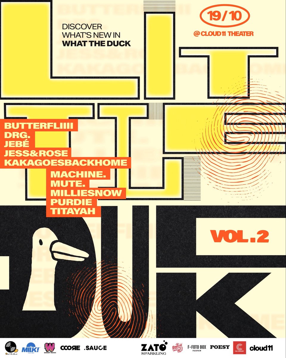 wtdrecordlabel's tweet photo. [ประกาศ] ทางค่ายขอเลื่อนจัดงาน Little Duck Vol.2 จากวันพุธที่ 30 กันยายน 2569 เปลี่ยนมาจัดในวันจันทร์ที่ 19 ตุลาคม 2569 แทน เพื่อความปลอดภัยของทุกท่าน https://t.co/4jS2FpXylG