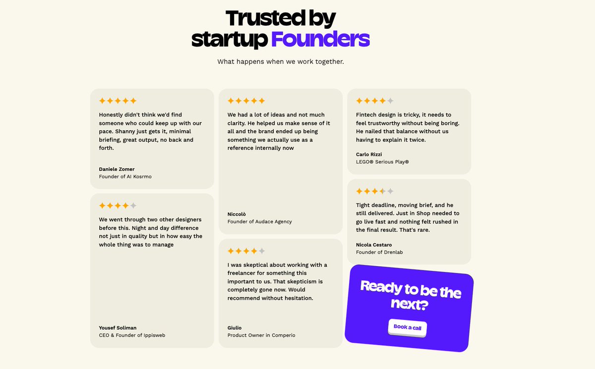 Itshanny01's tweet photo. Testimonials section before and after..
https://t.co/a55o9S2axw
Which one do you like the most?
#design #webdesign #ux #ui #webflow #gsap #threejs #productdesign #uiux https://t.co/cLgmHntXUk
