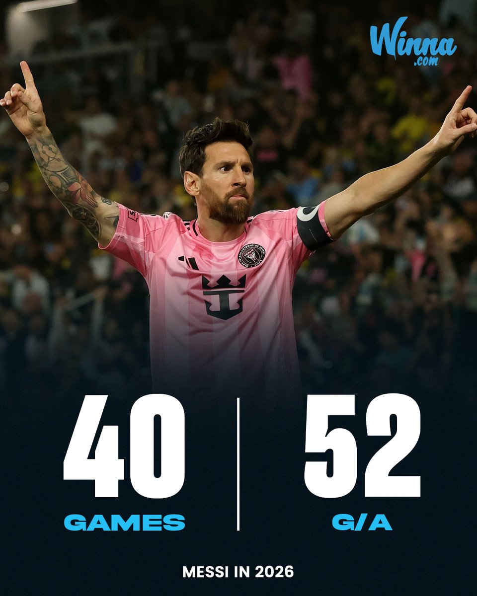 WinnaFC's tweet photo. 🚨| RECORD: Messi is the fastest player to reach 50 G/A in 2026.🤩

Ronaldo doesn't even reach 25 G/A till now.😳 https://t.co/bG8lWz0SSQ