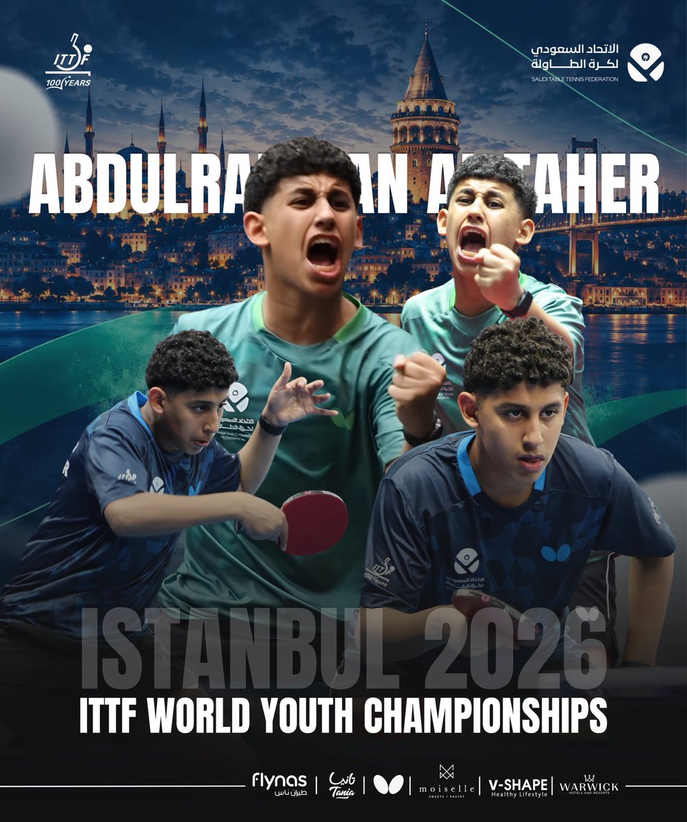 khaleejalderah's tweet photo. عبدالرحمن الطاهر يتأهل إلى بطولة العالم للشباب 
إسطنبول 2026🌍
لاول مرة في تاريخ كرة الطاولة السعودية 
#اول_مرة
#كرة_الطاولة
@sttf_ksa https://t.co/71NaNeq2ZJ