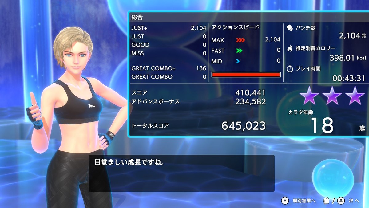 Yansan_33's tweet photo. 本日の #FitBoxing3🥊 

デイリー重めとEXをガッツリ👊

今日は久々のパーフェクト達成で
達成感と充実感が凄い(＾ω＾)ﾆｺﾆｺ

頑張れば明日でチャンピオンランクにも
届きそうだし明日も頑張るぜ( • ̀ω•́ )ｷﾘｯ https://t.co/dbUcuHbGTf