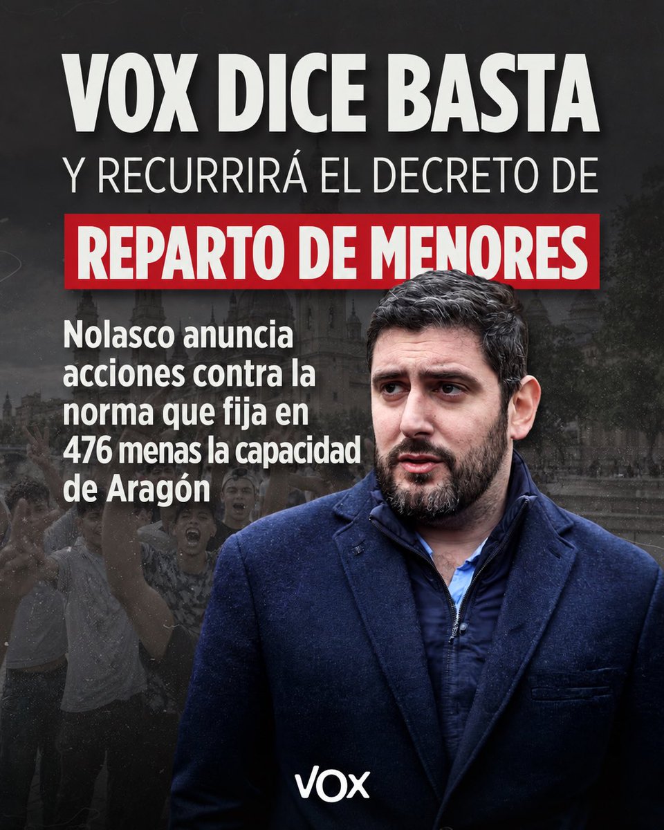 vox_es's tweet photo. VOX SE PLANTA ANTE EL REPARTO DE MENAS IMPUESTO POR EL GOBIERNO. https://t.co/gvEj20tUMM