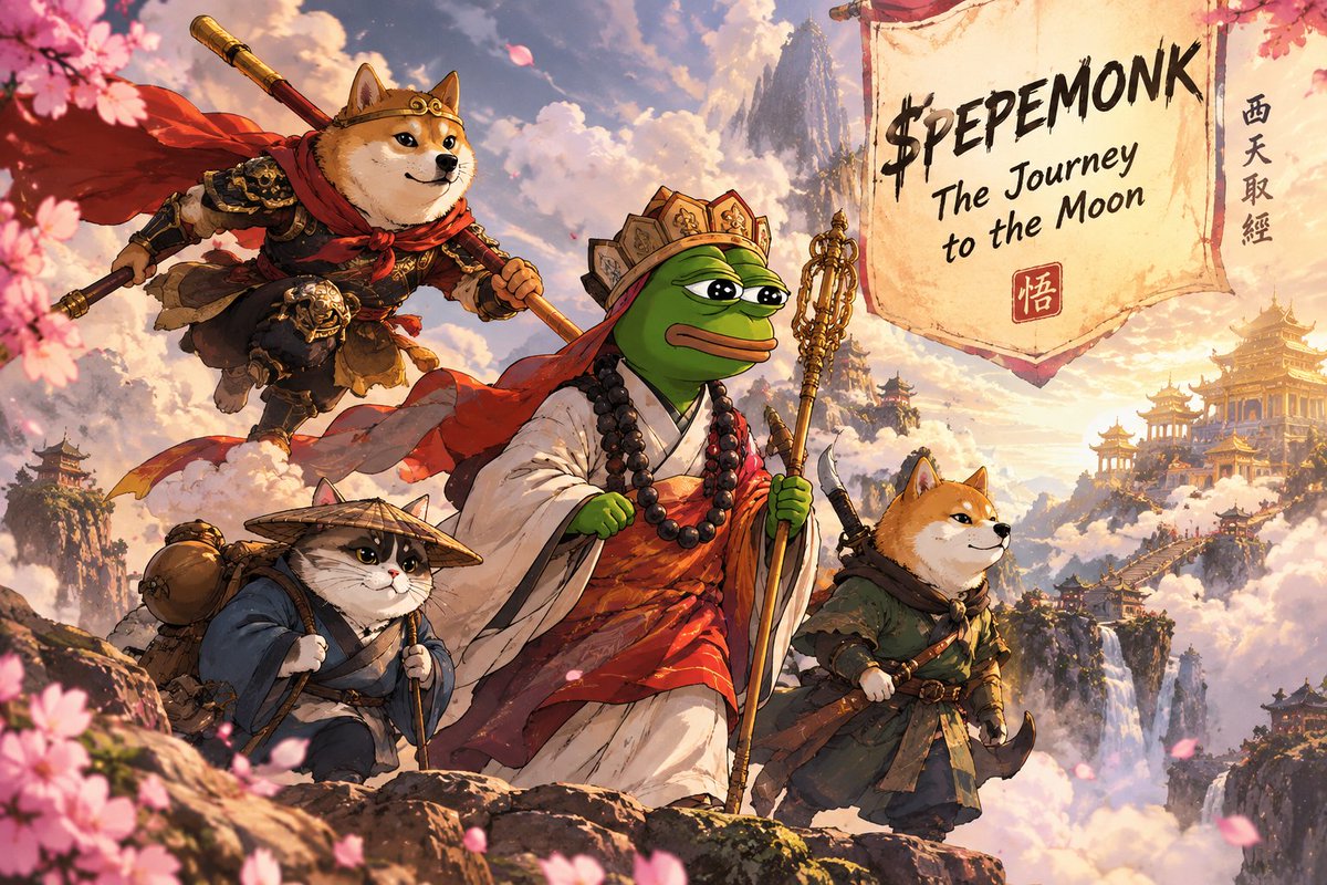 pepeemonk's tweet photo. 🐸 The Journey Begins.

One monk. Three warriors.
One destination — the moon. 🌙

$PEPEMONK is coming soon.

Are you joining the journey? 👀
Drop 🐸 if you’re early. https://t.co/vivuUy7Q9E