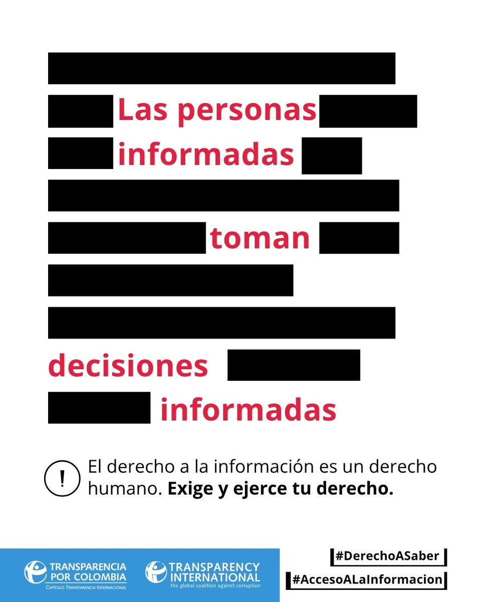 transparenciaco's tweet photo. ¡La información pública es de todas y todos! En el Día Internacional del Acceso Universal a la Información recordamos que una ciudadanía informada tiene más herramientas para participar y exigir transparencia.

#DerechoASaber https://t.co/1Royh19FDv