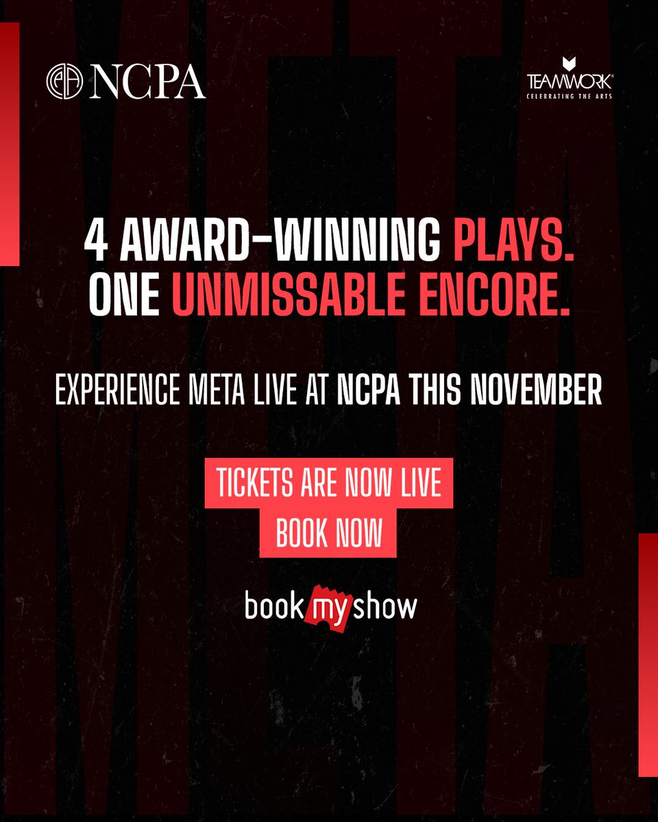 METAwards's tweet photo. Swipe through to discover the awards and nominations behind these productions, and come see for yourself what made them stand out.

META × NCPA, 
Nov 12-15.

Book your tickets now

#META2026 #NCPAMumbai #TheatreAwards #mahindrarise https://t.co/pPcnP7cKxp
